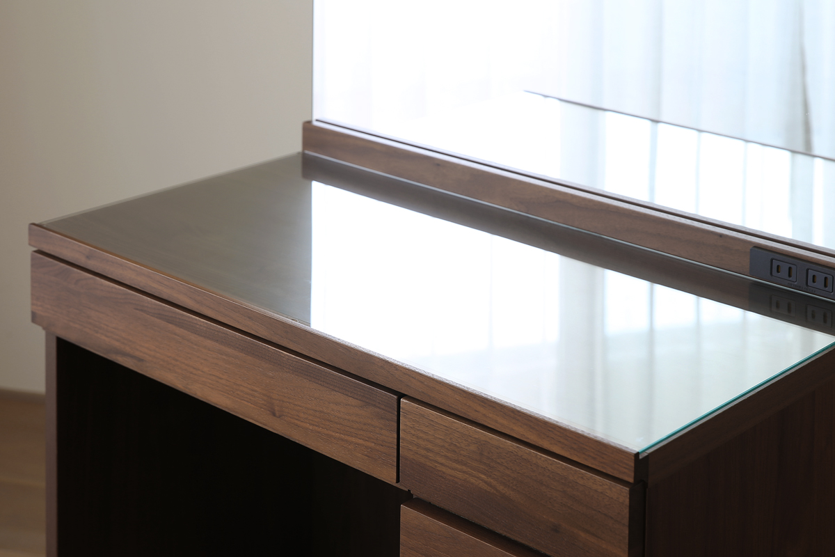 レッチェ 80ドレッサー（スツール付） WALNUT(W80×D44.5×H125cm