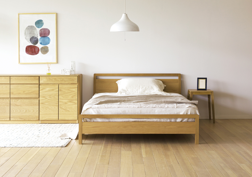マーク ベッド WHITE OAK(W102～156×D211×H76cm) | 高野木工株式会社