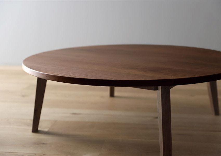 プレーンラウンドリビングテーブル WALNUT(Φ90/105/120×H35cm) | 高野木工株式会社