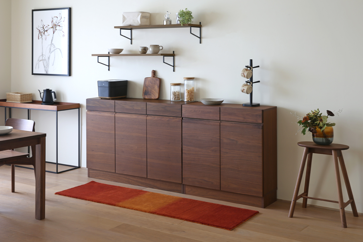 高野木工　80　サイドチェスト　レッチェ　ウォルナット LECCE 80サイドチェスト ウォルナット