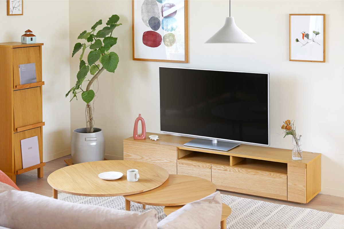 パタン 150 TVボード WHITEOAK(W150×D39×H35cm) | 高野木工株式会社